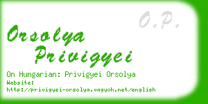 orsolya privigyei business card